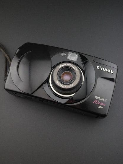 Vintage Canon Sure Shot 70 Zoom 35mm Film Camera - Winds, Fires - Faulty Flash