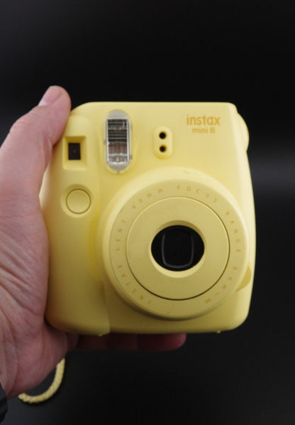 Fujifilm Instax Mini 8 Yellow Instant Camera & New Batteries - Works Perfectly