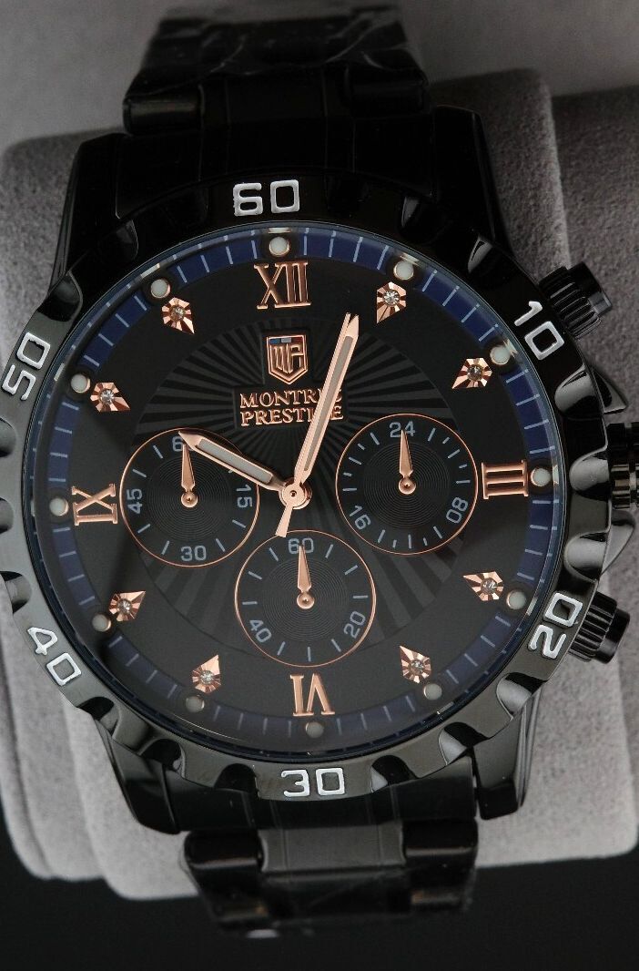 Montres Prestige Invicta MPW-0331 Men's 44mm Black Quartz Watch New Boxed