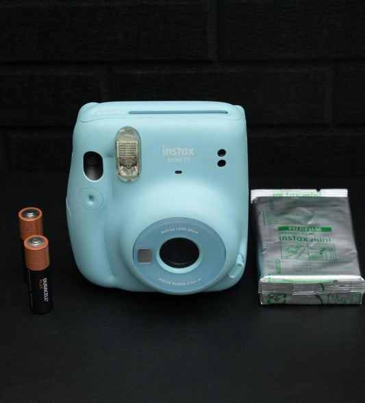 Fujifilm Instax Mini 11 Baby Blue Instant Camera + Film & Batteries - Working